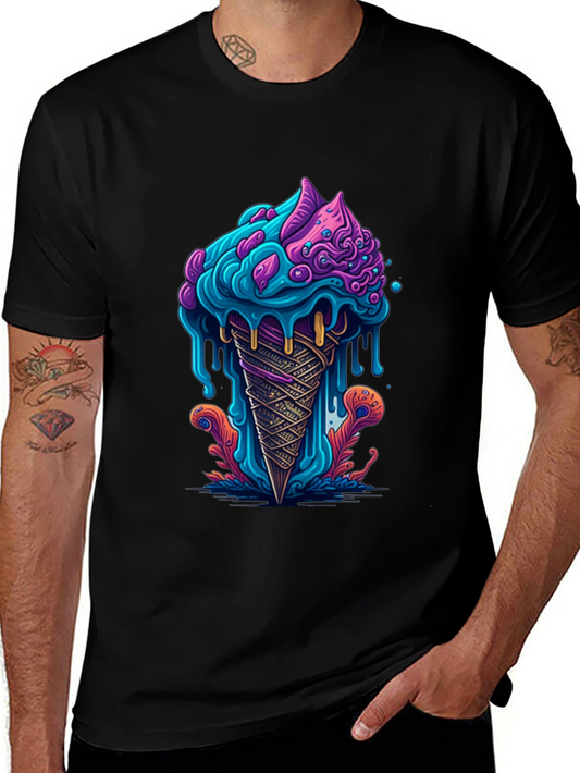 Psychedelic Ice Cream Cone Graphic Tee