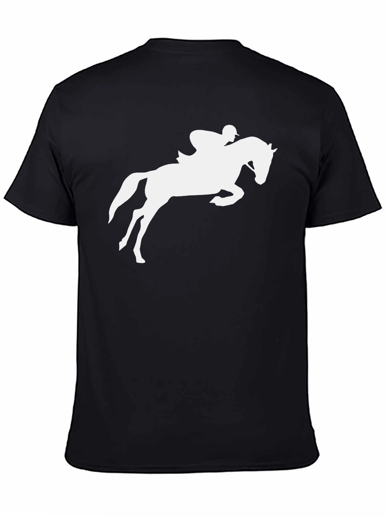 Equestrian Horse Jumping Graphic Tee - Black