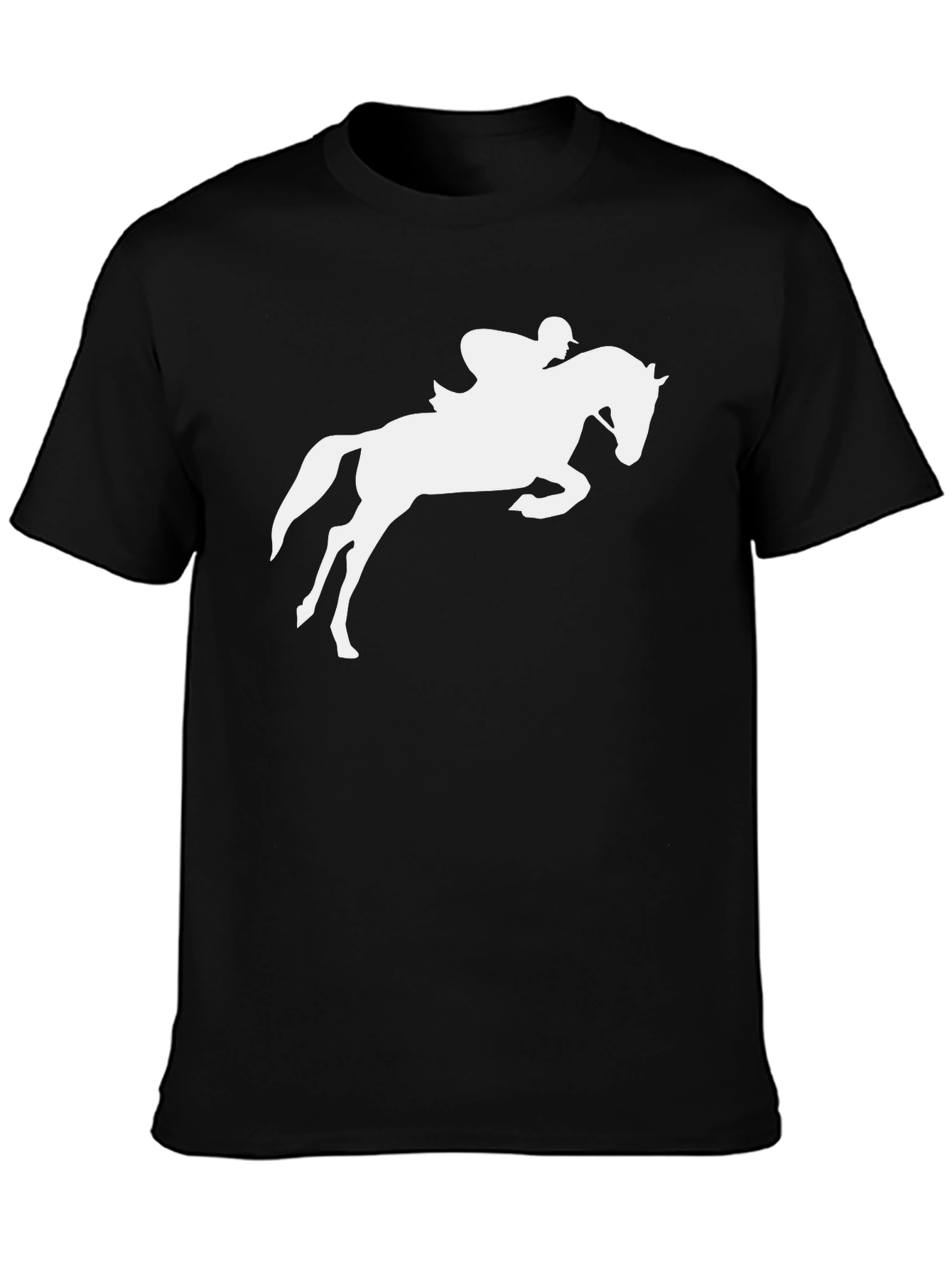 Equestrian Horse Jumping Graphic Tee - Black