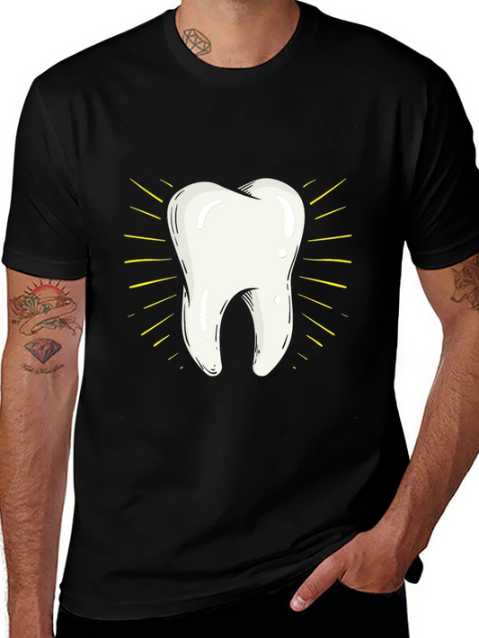 Tooth Graphic Tee - Black Cotton Comfort