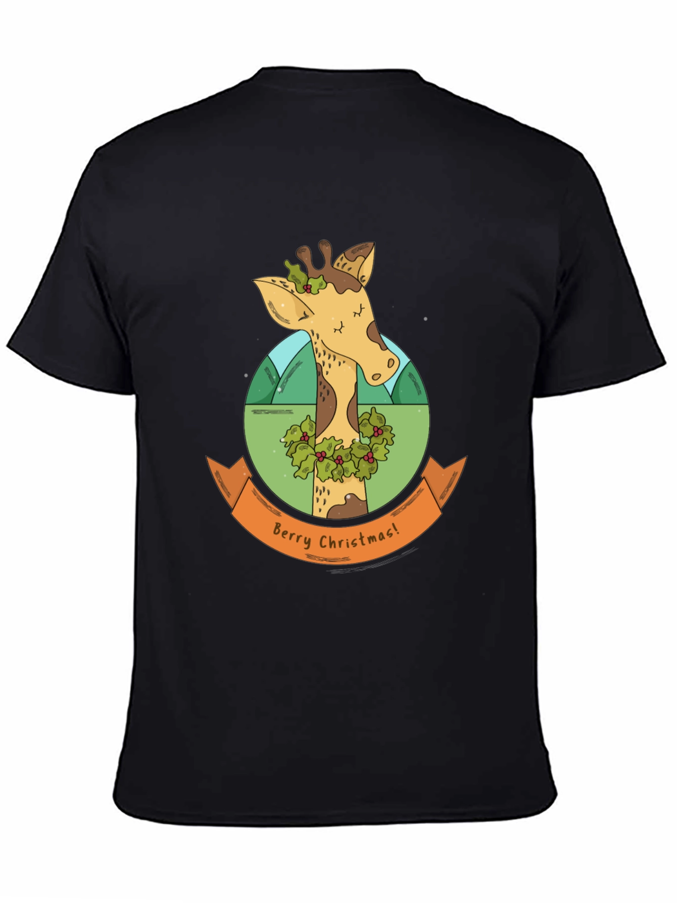 Berry Christmas Giraffe T-Shirt