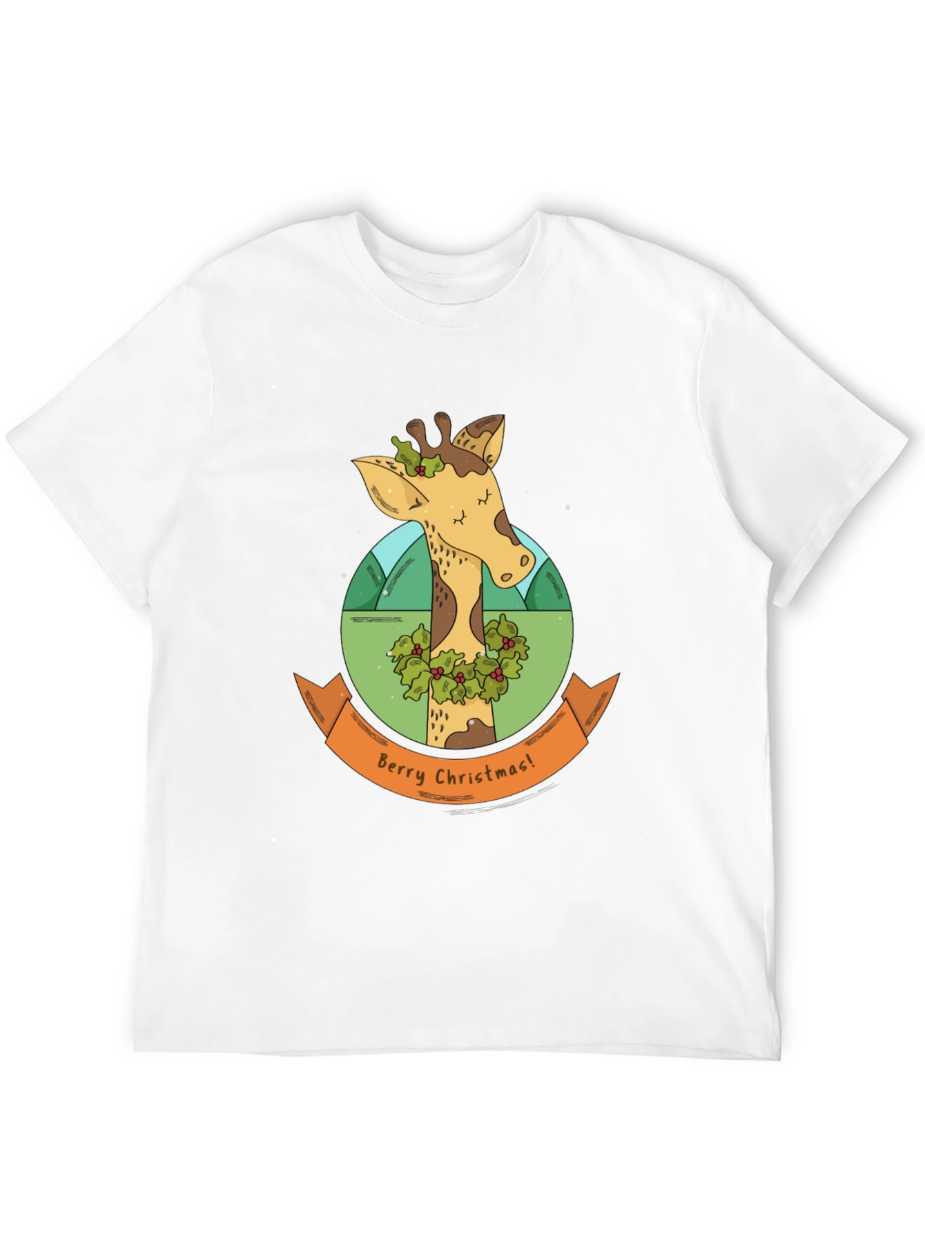 Berry Christmas Giraffe T-Shirt