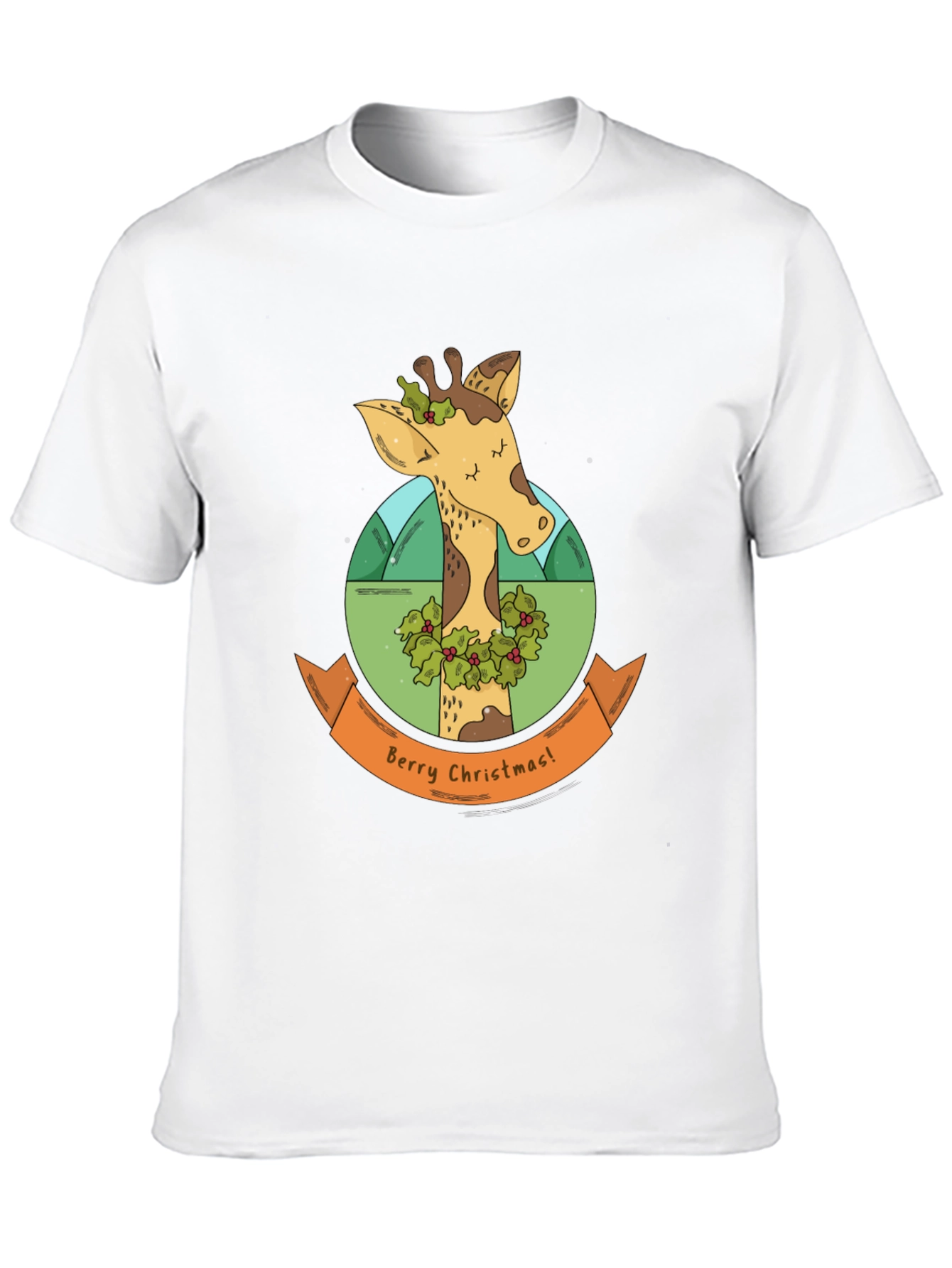 Berry Christmas Giraffe T-Shirt