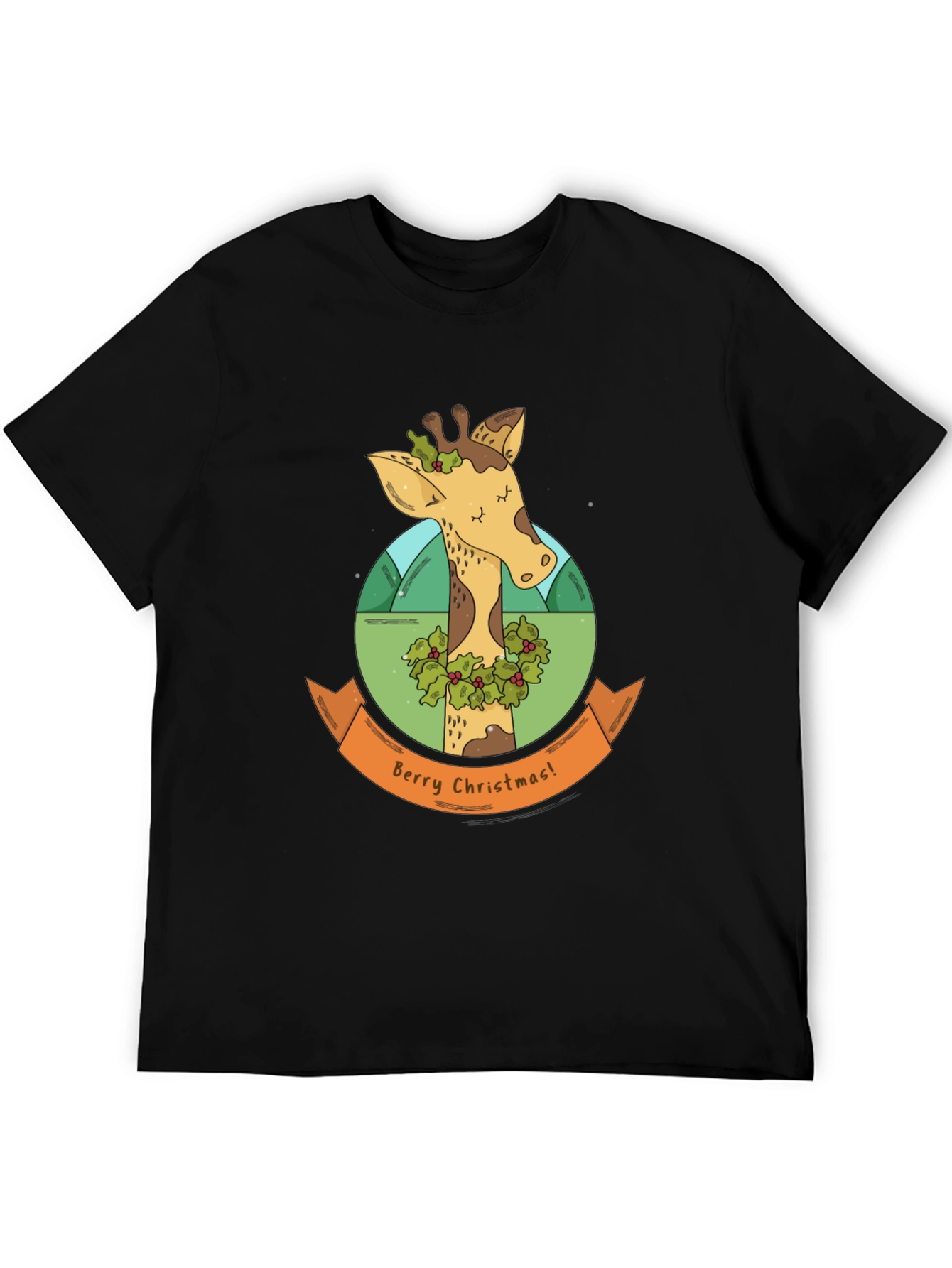 Berry Christmas Giraffe T-Shirt