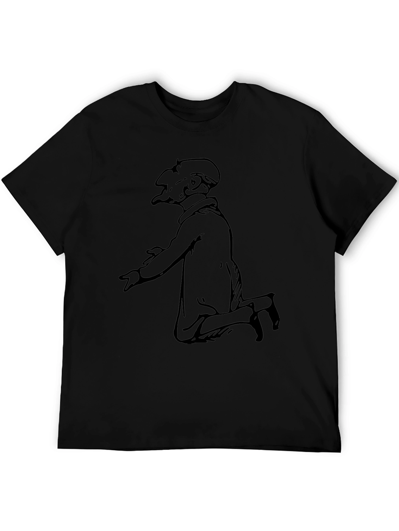 Unique Character Graphic Black T-Shirt
