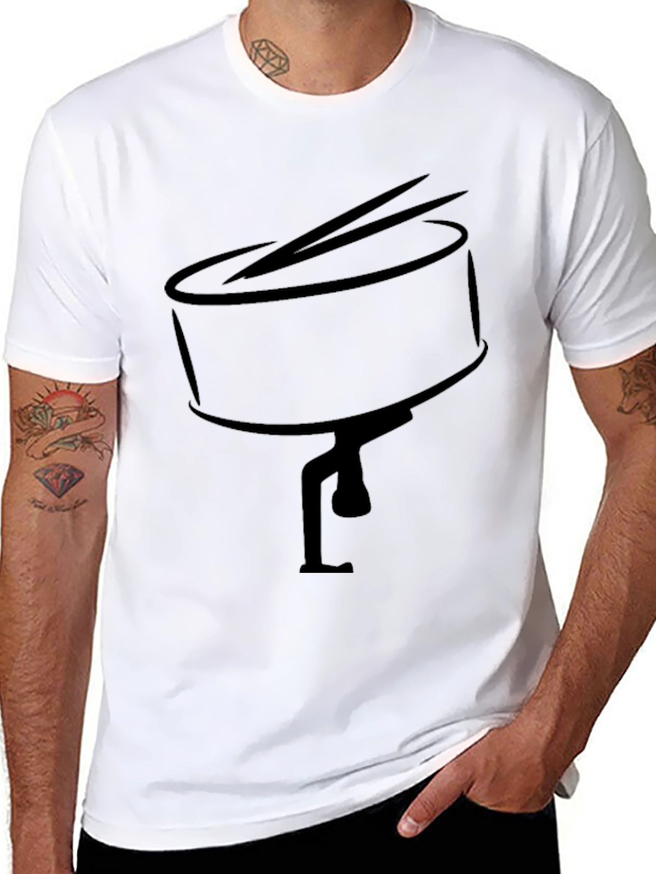 Drum Kit Graphic Tee - Musician Style T-Shirt