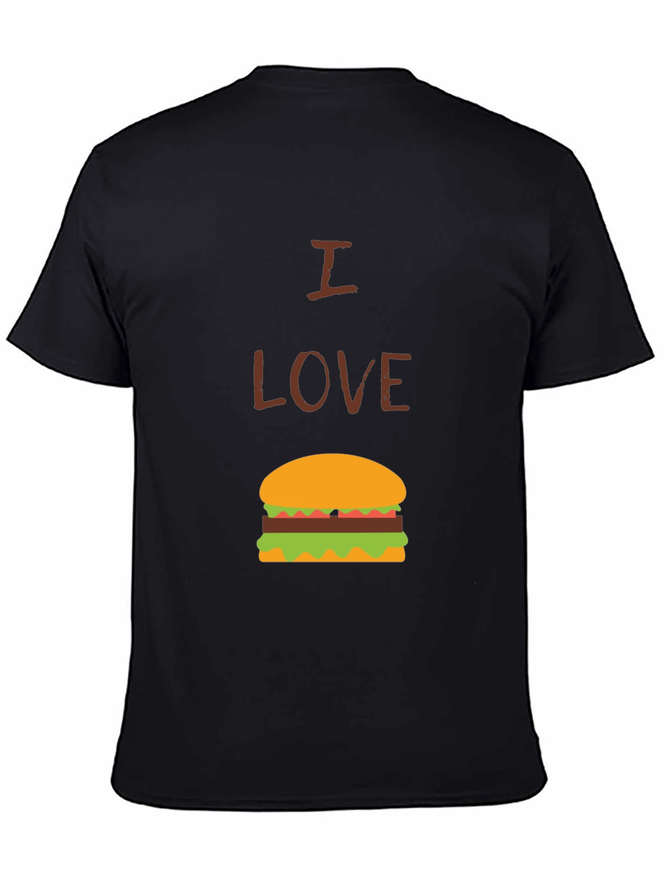 I Love Burgers Graphic Tee - Casual Black T-Shirt