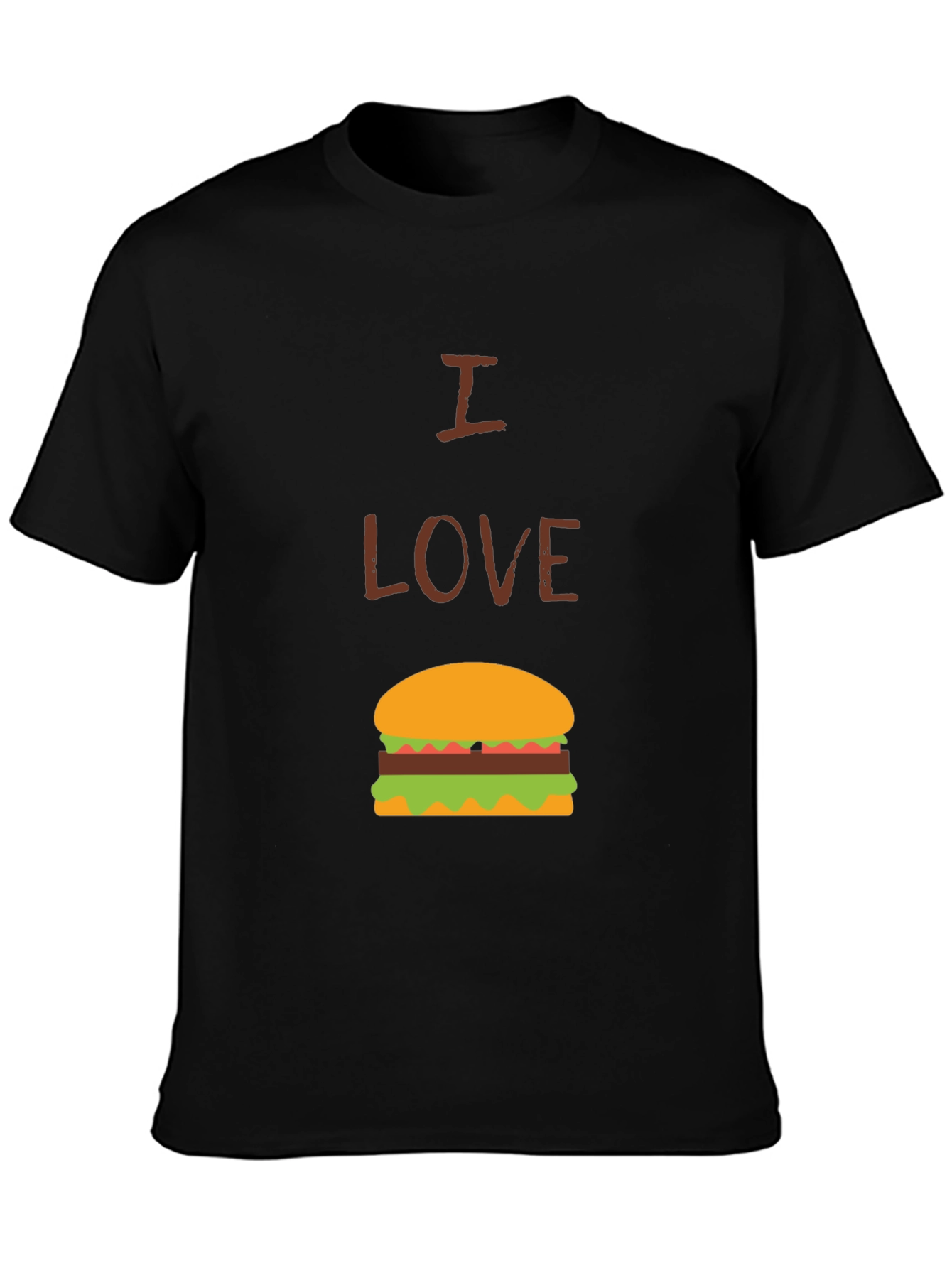 I Love Burgers Graphic Tee - Casual Black T-Shirt