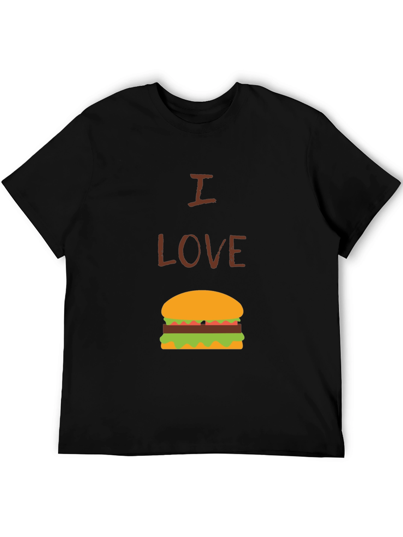I Love Burgers Graphic Tee - Casual Black T-Shirt