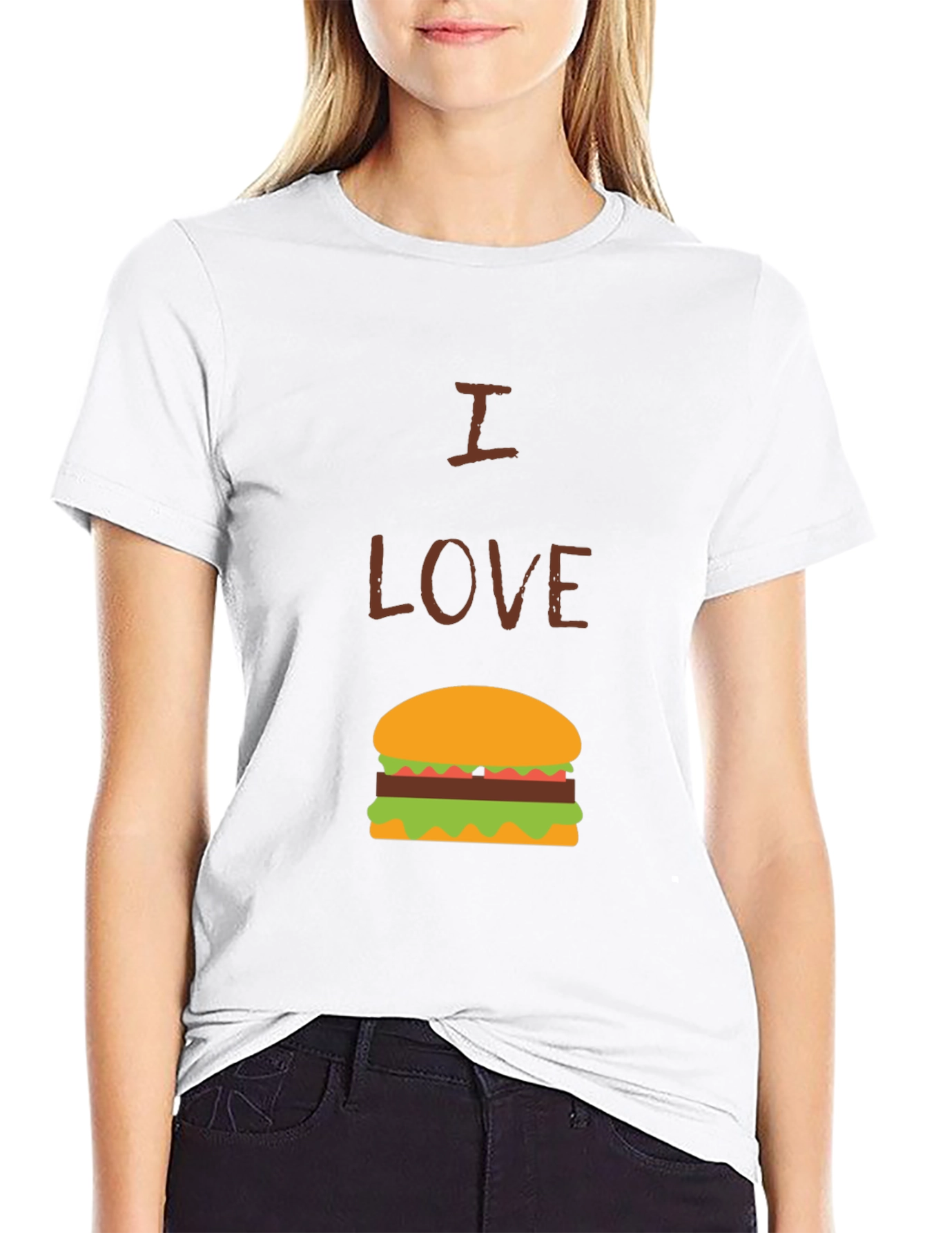 I Love Burgers Graphic Tee - Casual Black T-Shirt