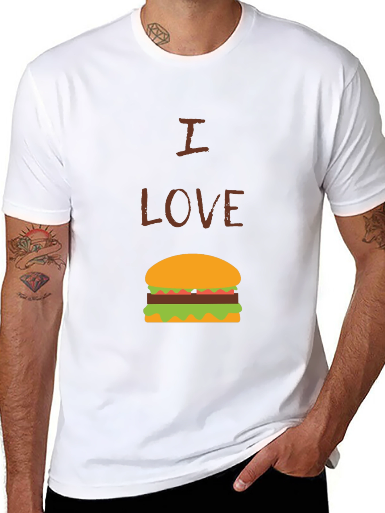I Love Burgers Graphic Tee - Casual Black T-Shirt
