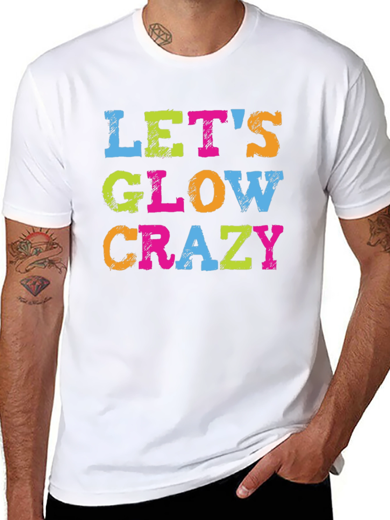 Lets Glow Crazy Graphic Tee - Trendy Party Shirt