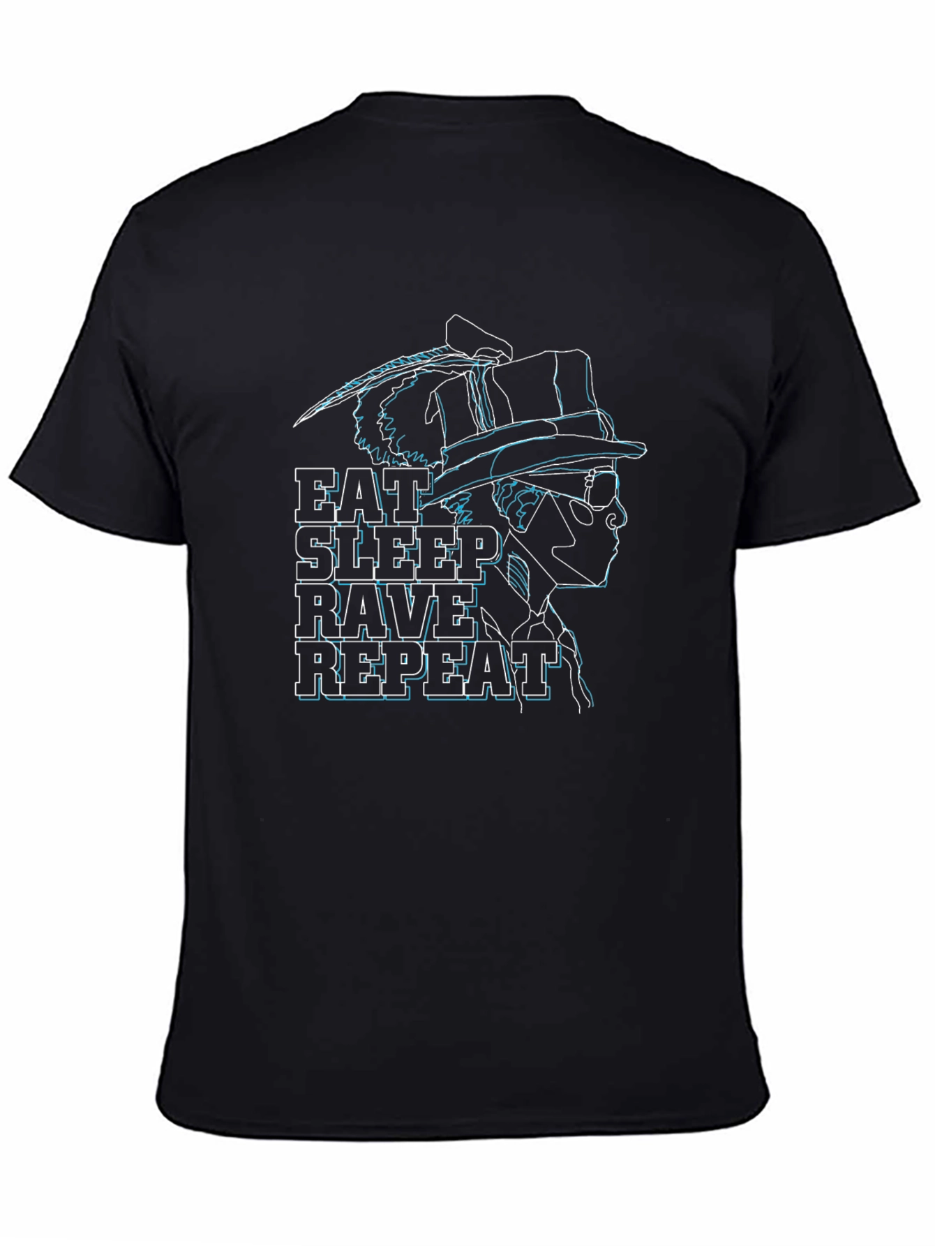Eat Sleep Rave Repeat T-Shirt - Black Graphic Tee