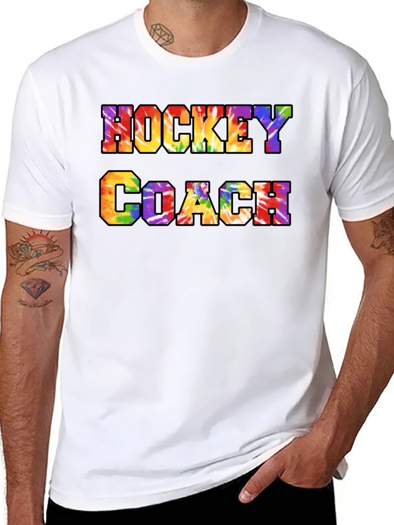 Hockey Coach Tie-Dye Graphic Tee
