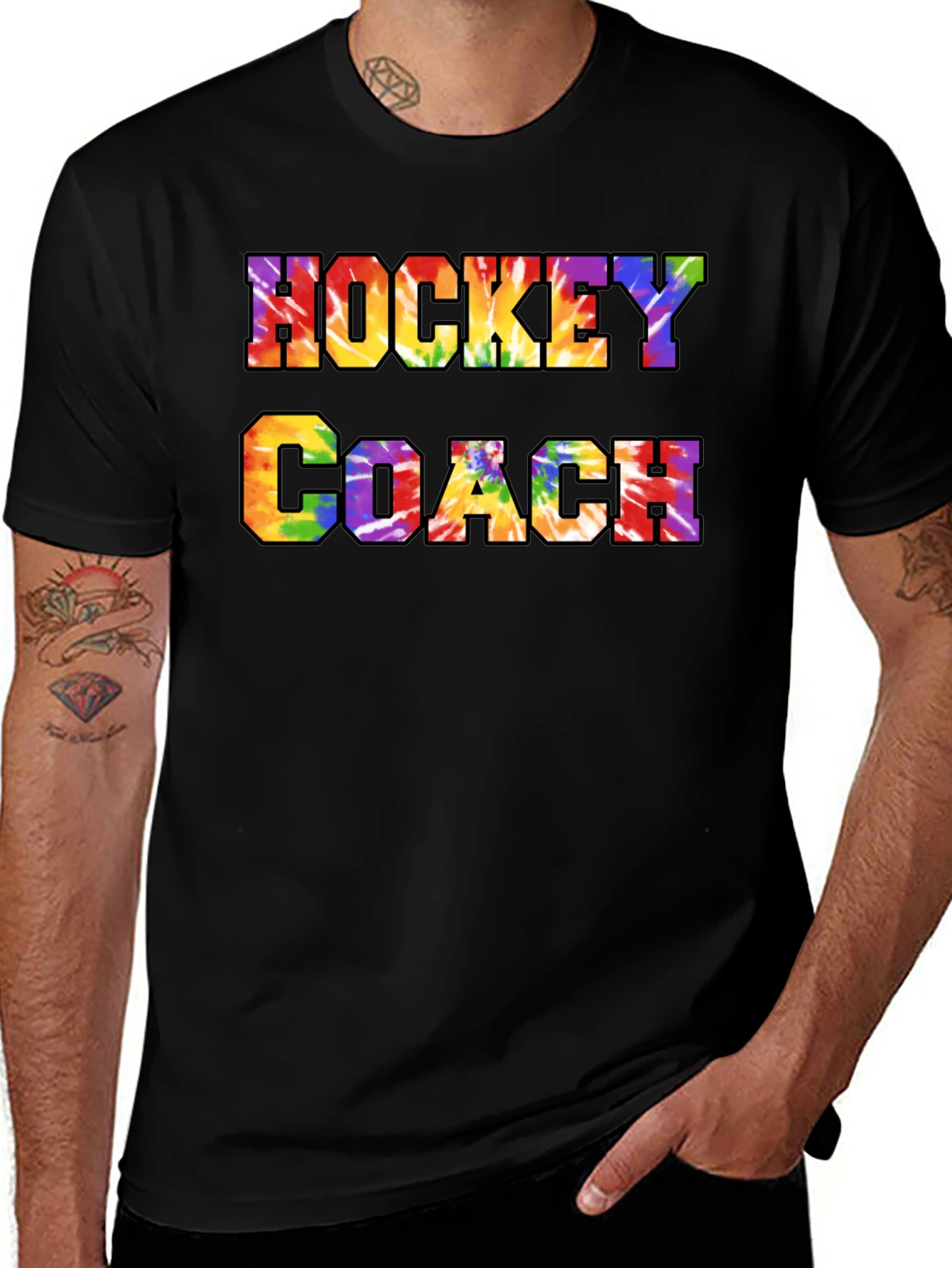 Hockey Coach Tie-Dye Graphic Tee