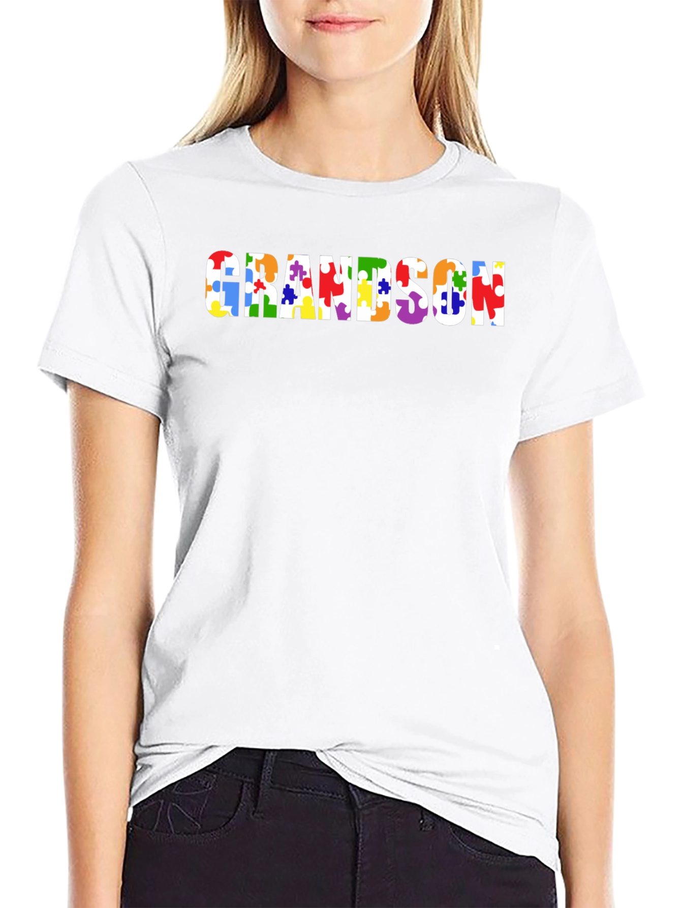 Autism Awareness Grandson Puzzle Piece T-Shirt