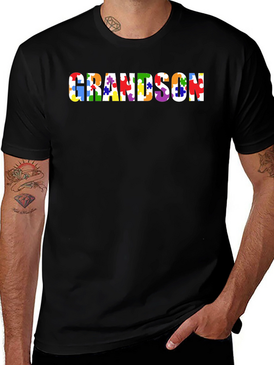 Autism Awareness Grandson Puzzle Piece T-Shirt