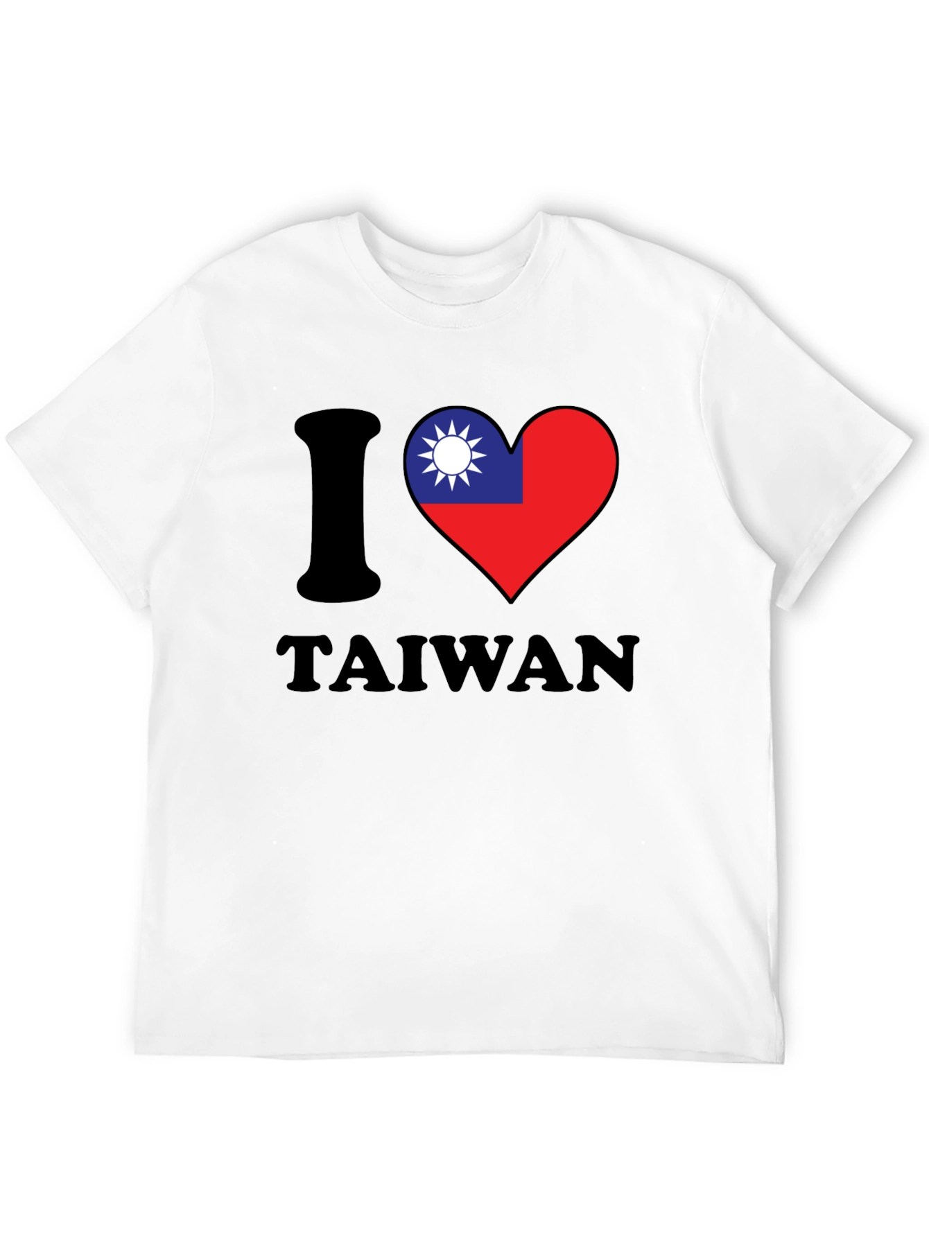 I Love Taiwan T-Shirt - Black Cotton Blend Tee