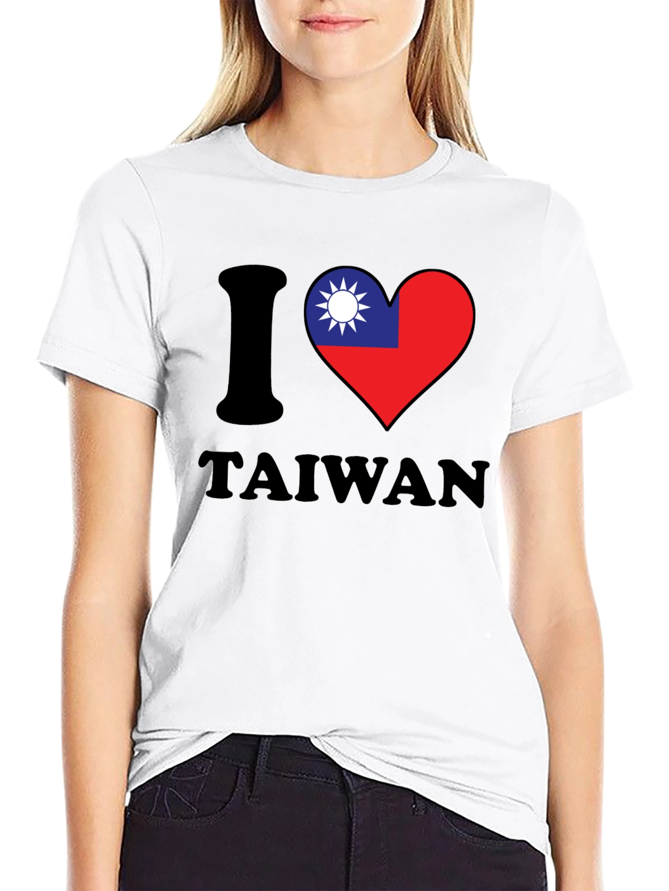 I Love Taiwan T-Shirt - Black Cotton Blend Tee