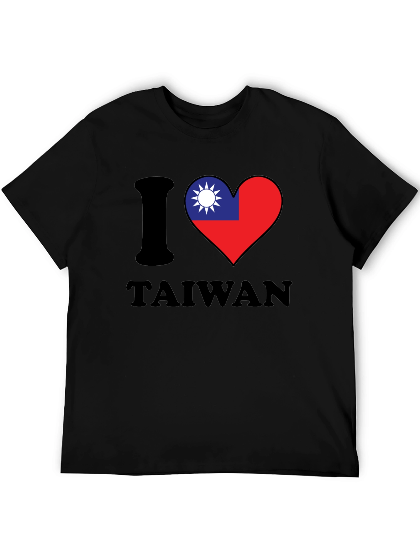 I Love Taiwan T-Shirt - Black Cotton Blend Tee