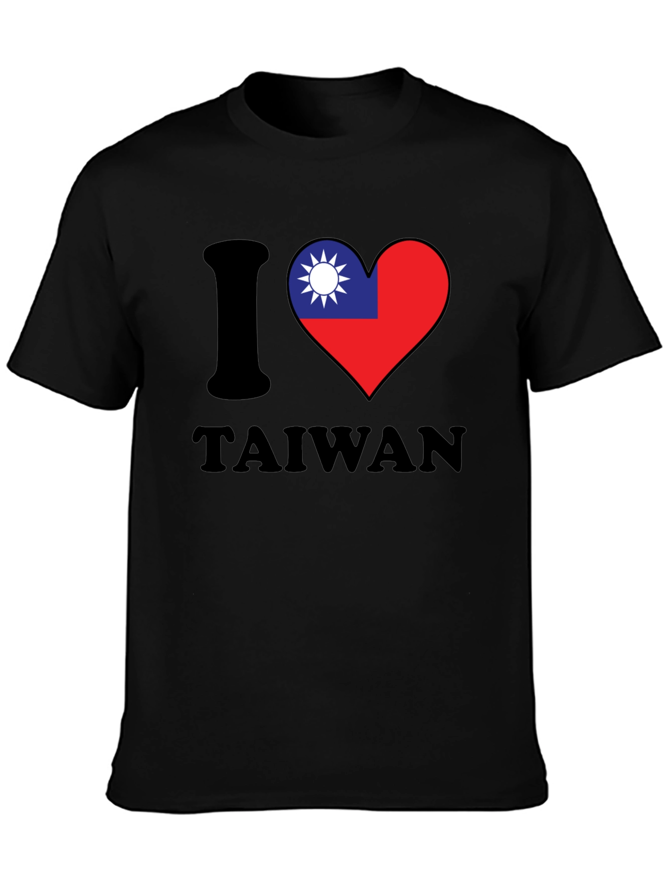 I Love Taiwan T-Shirt - Black Cotton Blend Tee