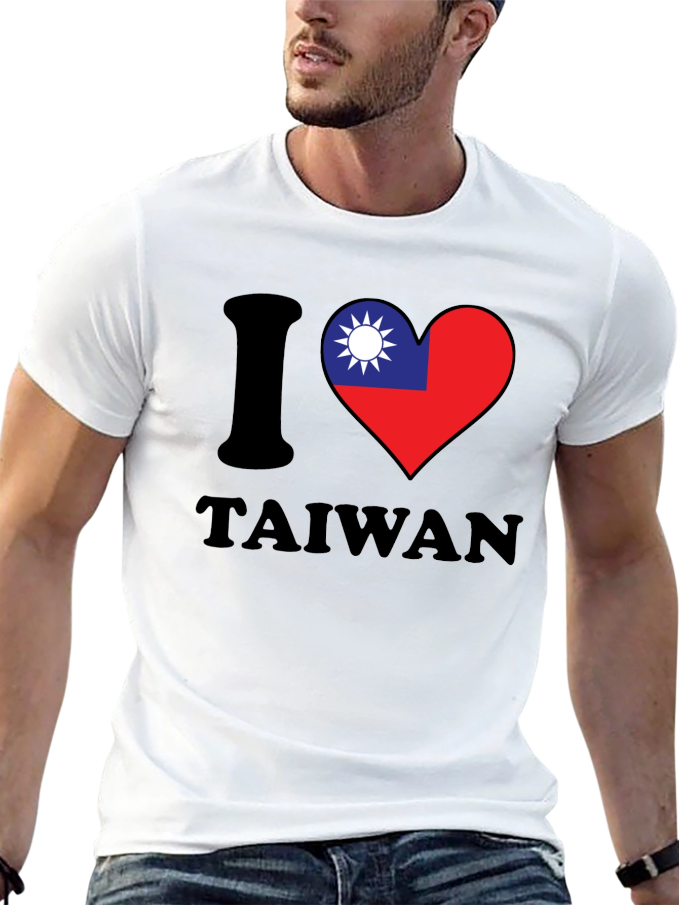 I Love Taiwan T-Shirt - Black Cotton Blend Tee