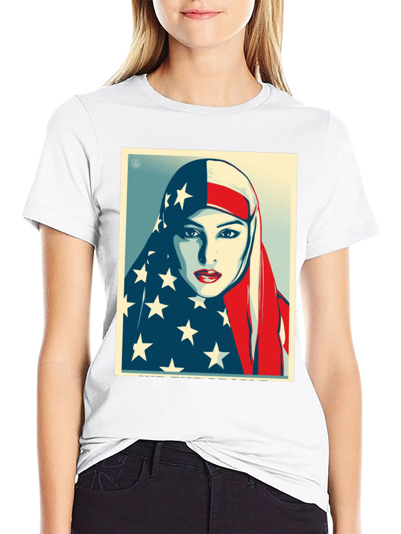 American Flag Hijab Graphic T-Shirt