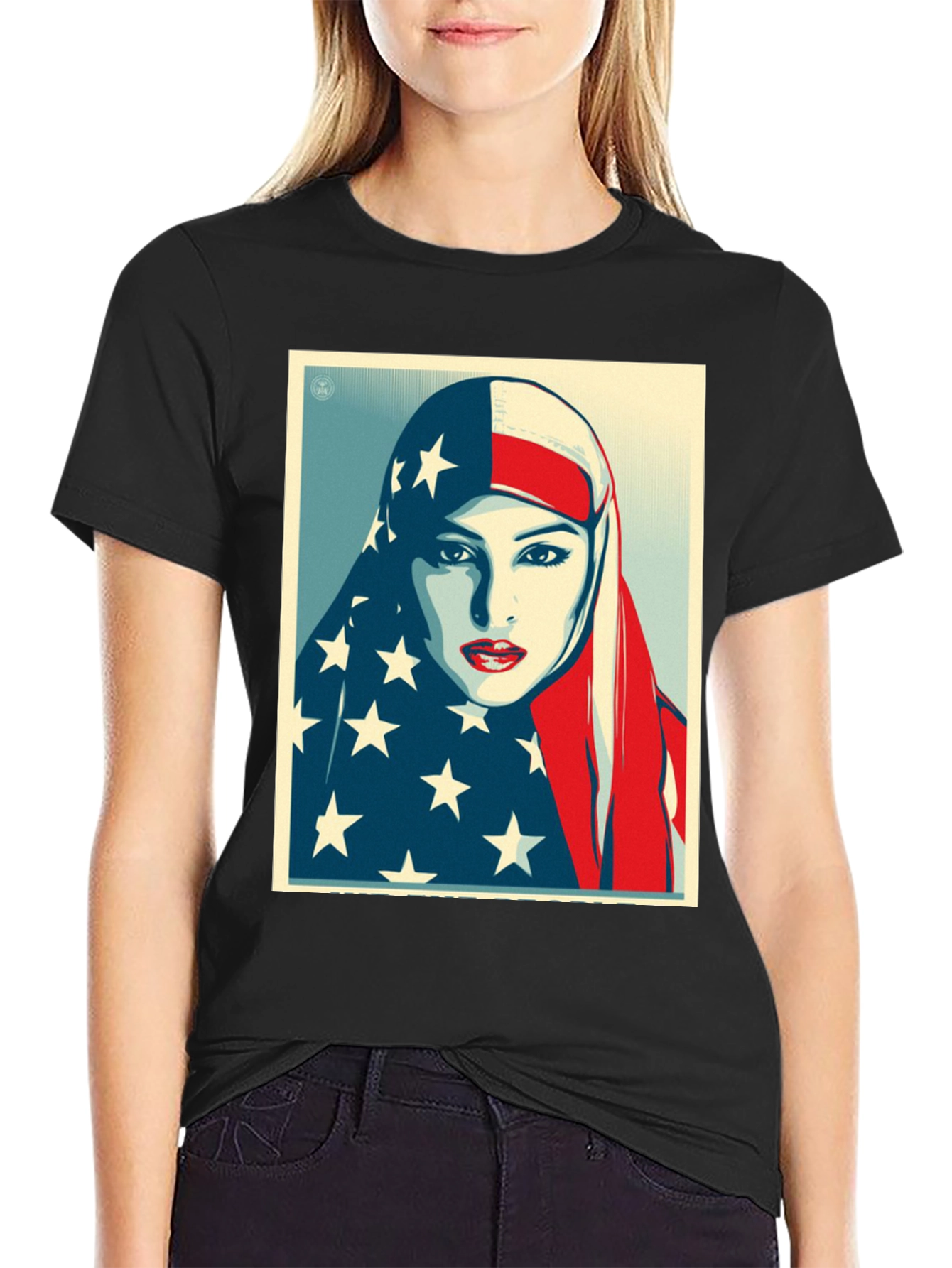 American Flag Hijab Graphic T-Shirt