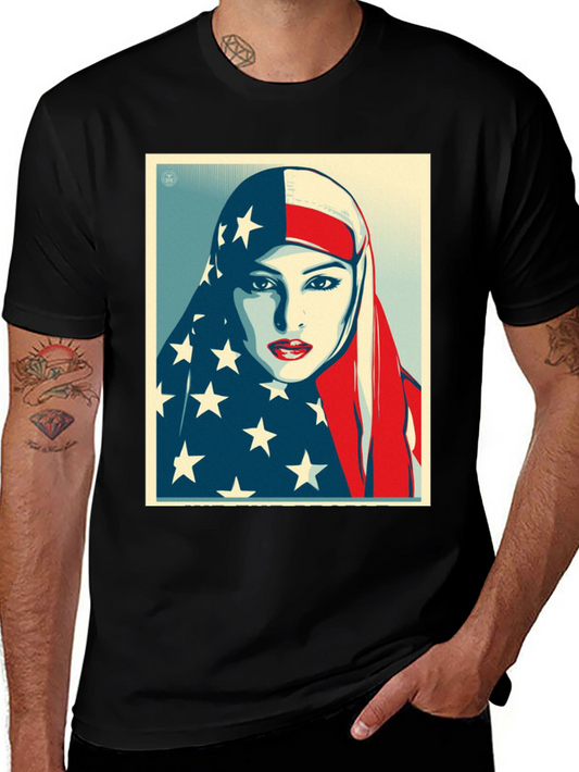 American Flag Hijab Graphic T-Shirt
