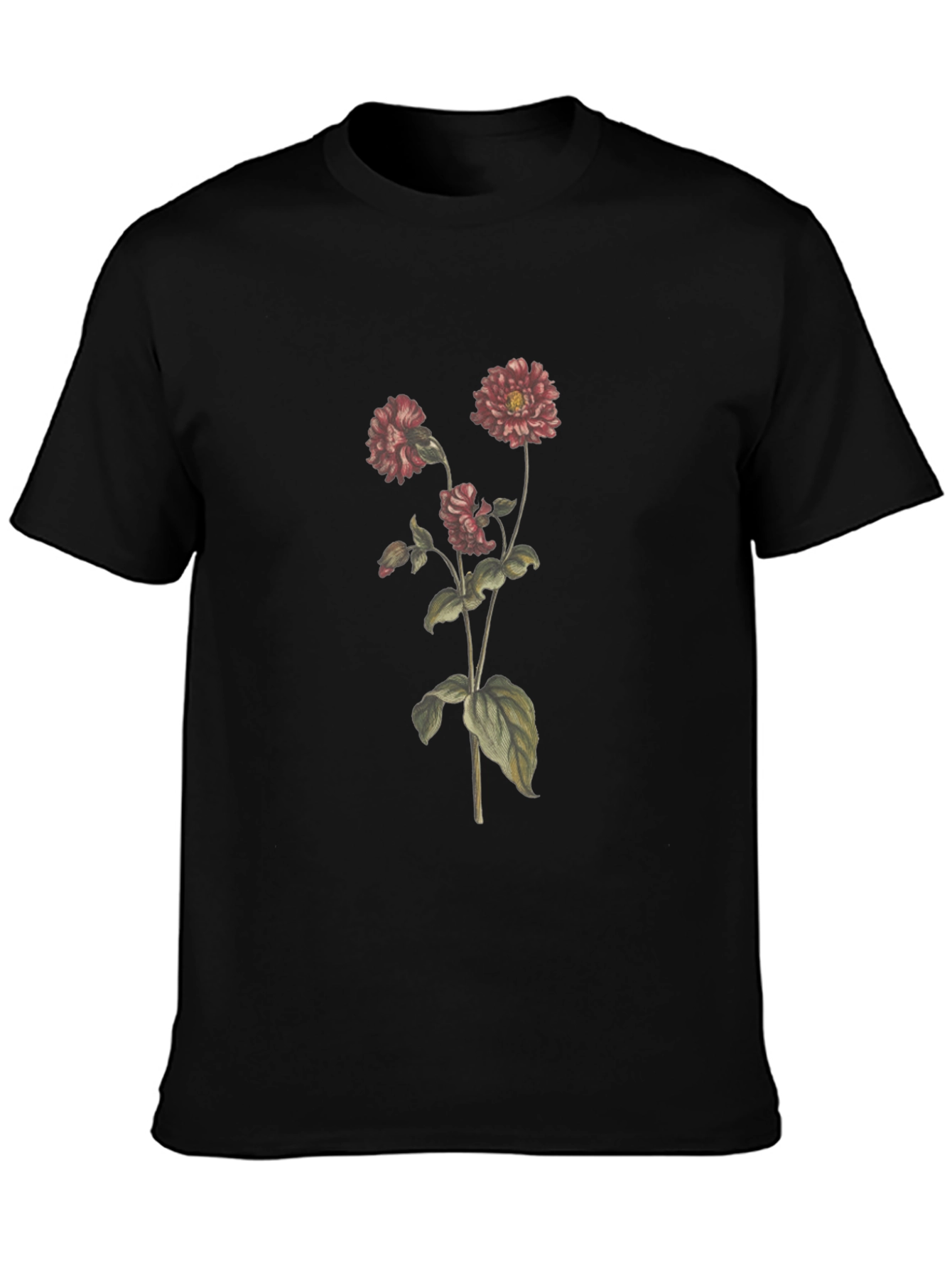 Floral Graphic Black T-Shirt