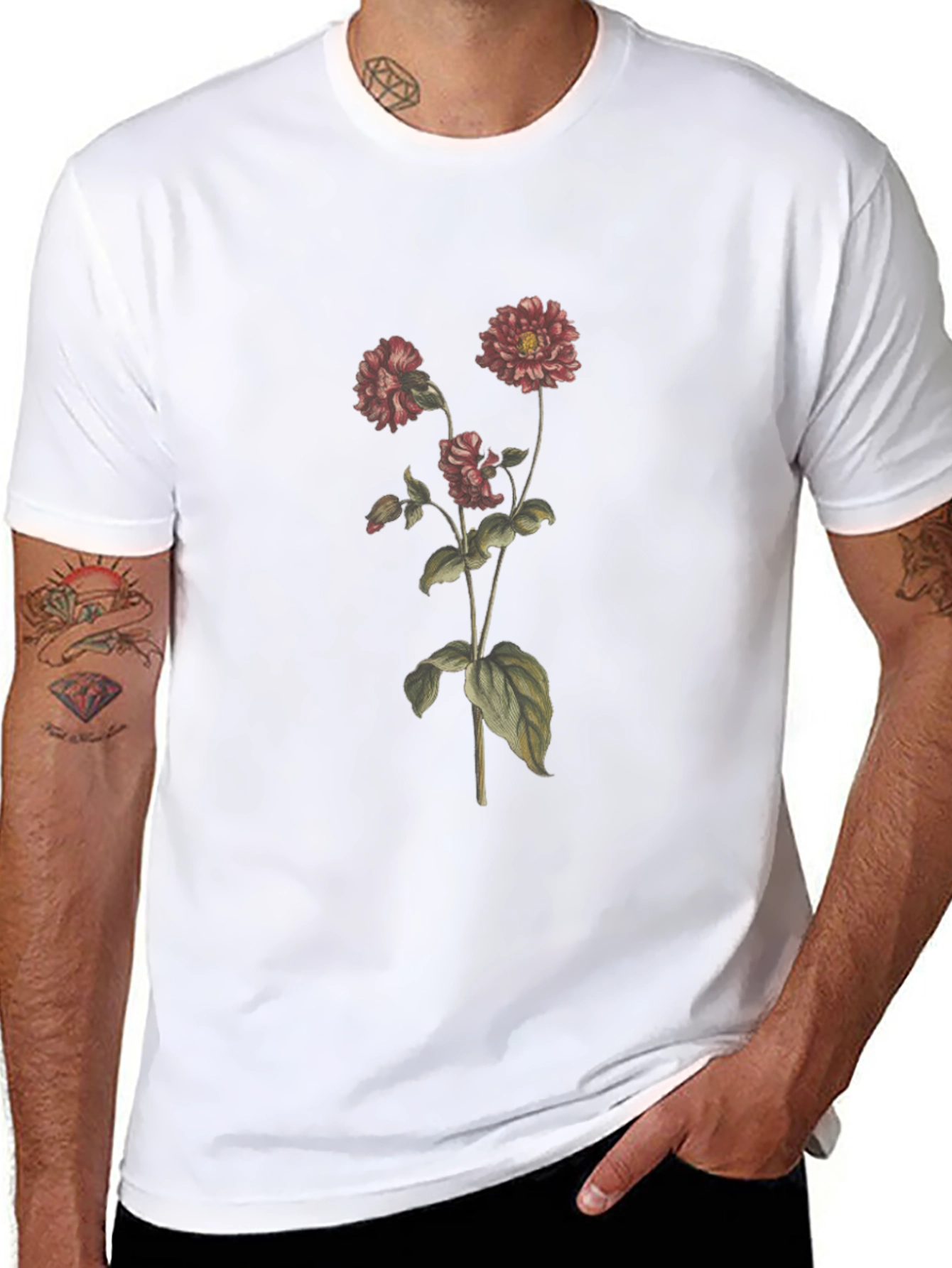 Floral Graphic Black T-Shirt