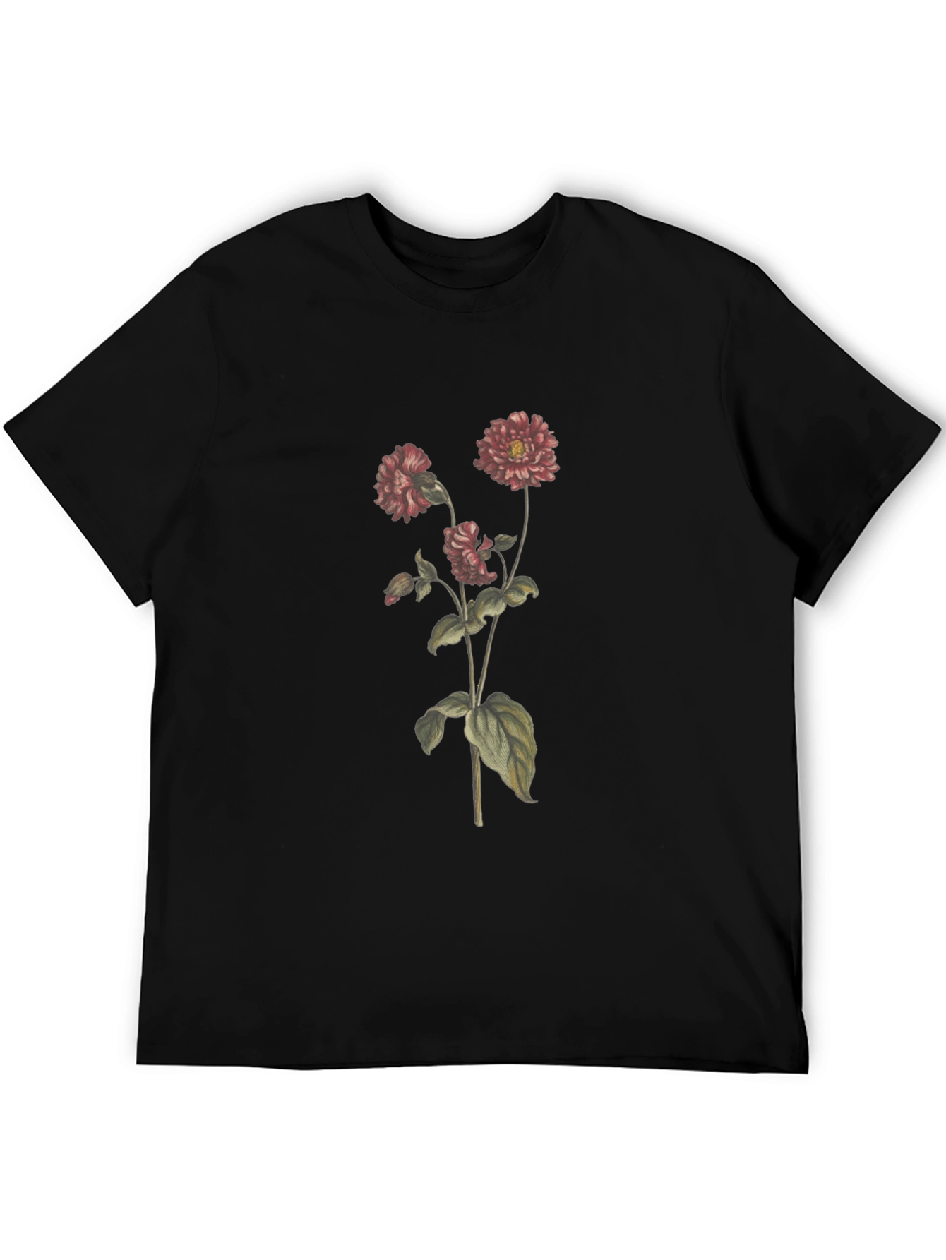 Floral Graphic Black T-Shirt