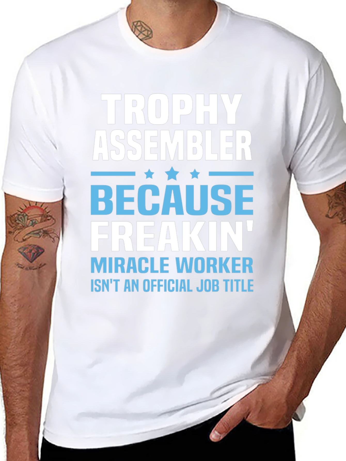 Trophy Assembler Funny Job Title Black T-Shirt