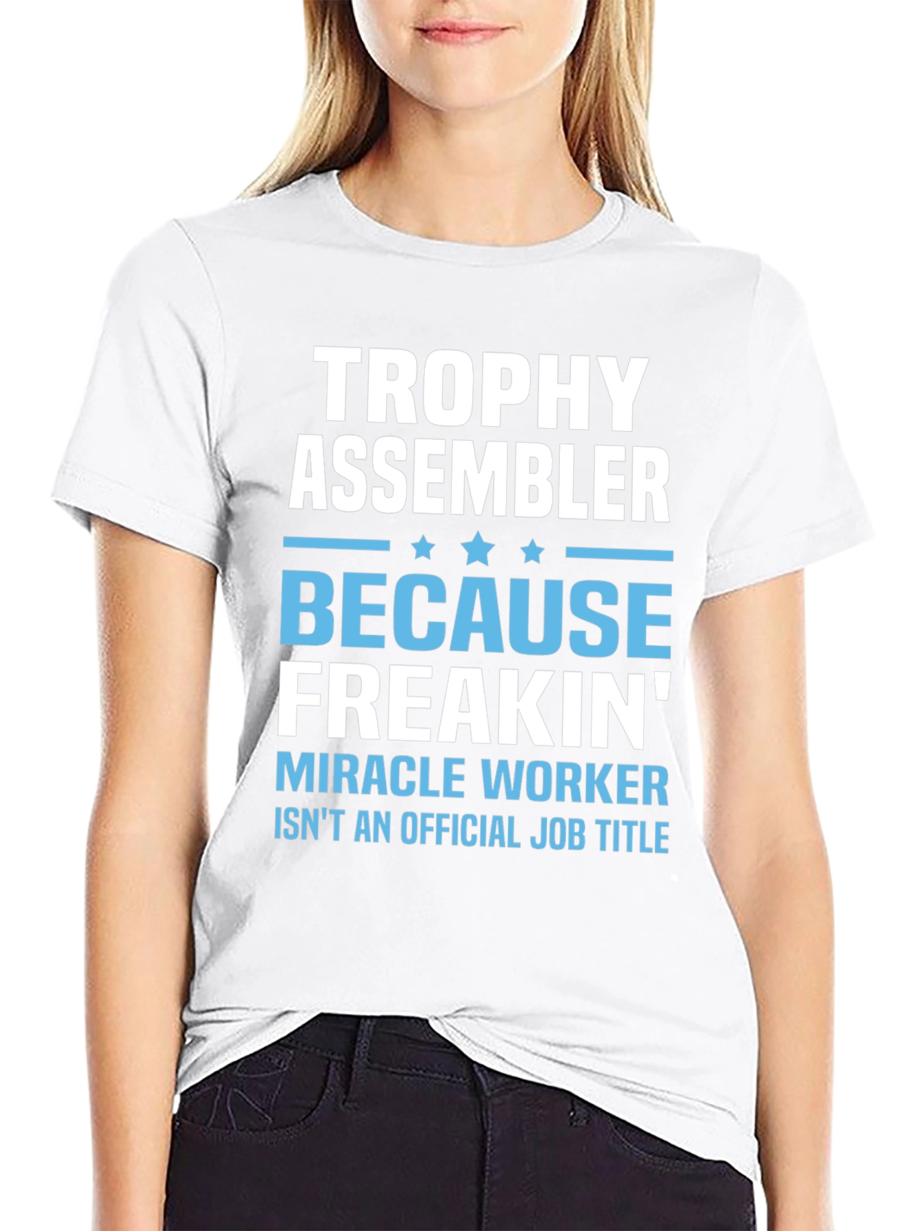 Trophy Assembler Funny Job Title Black T-Shirt