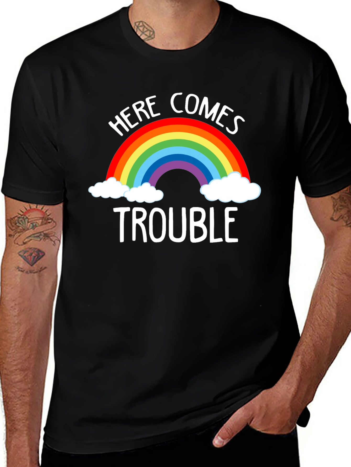 Here Comes Trouble Rainbow T-Shirt