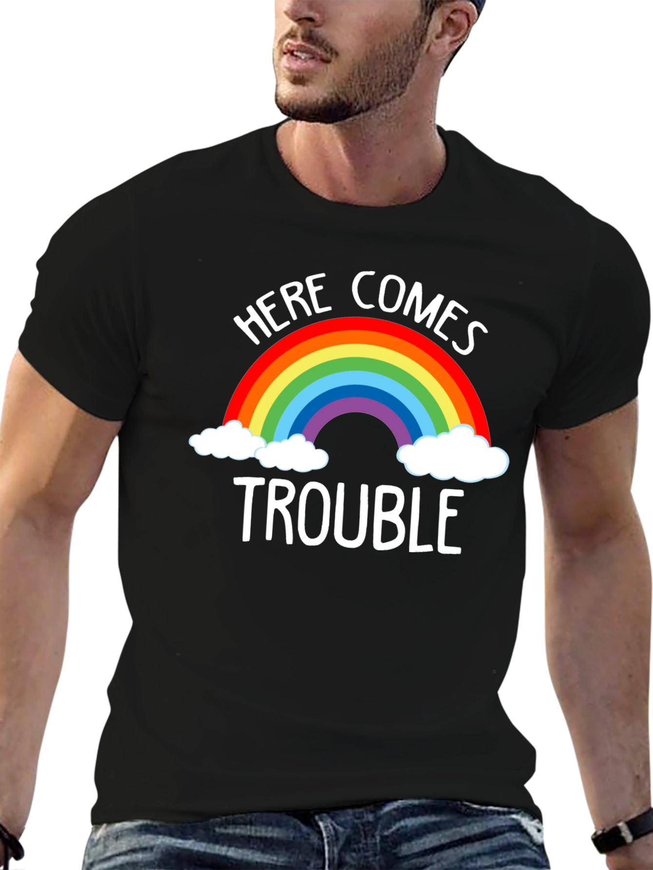 Here Comes Trouble Rainbow T-Shirt