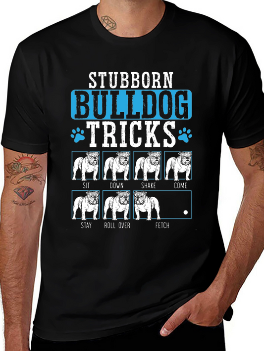 Stubborn Bulldog Tricks Graphic T-Shirt