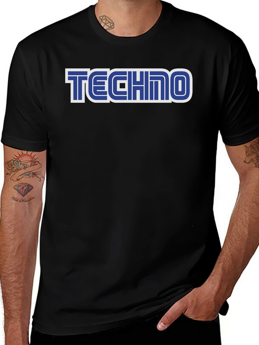 Retro Techno T-Shirt - Black Sega Style Tee