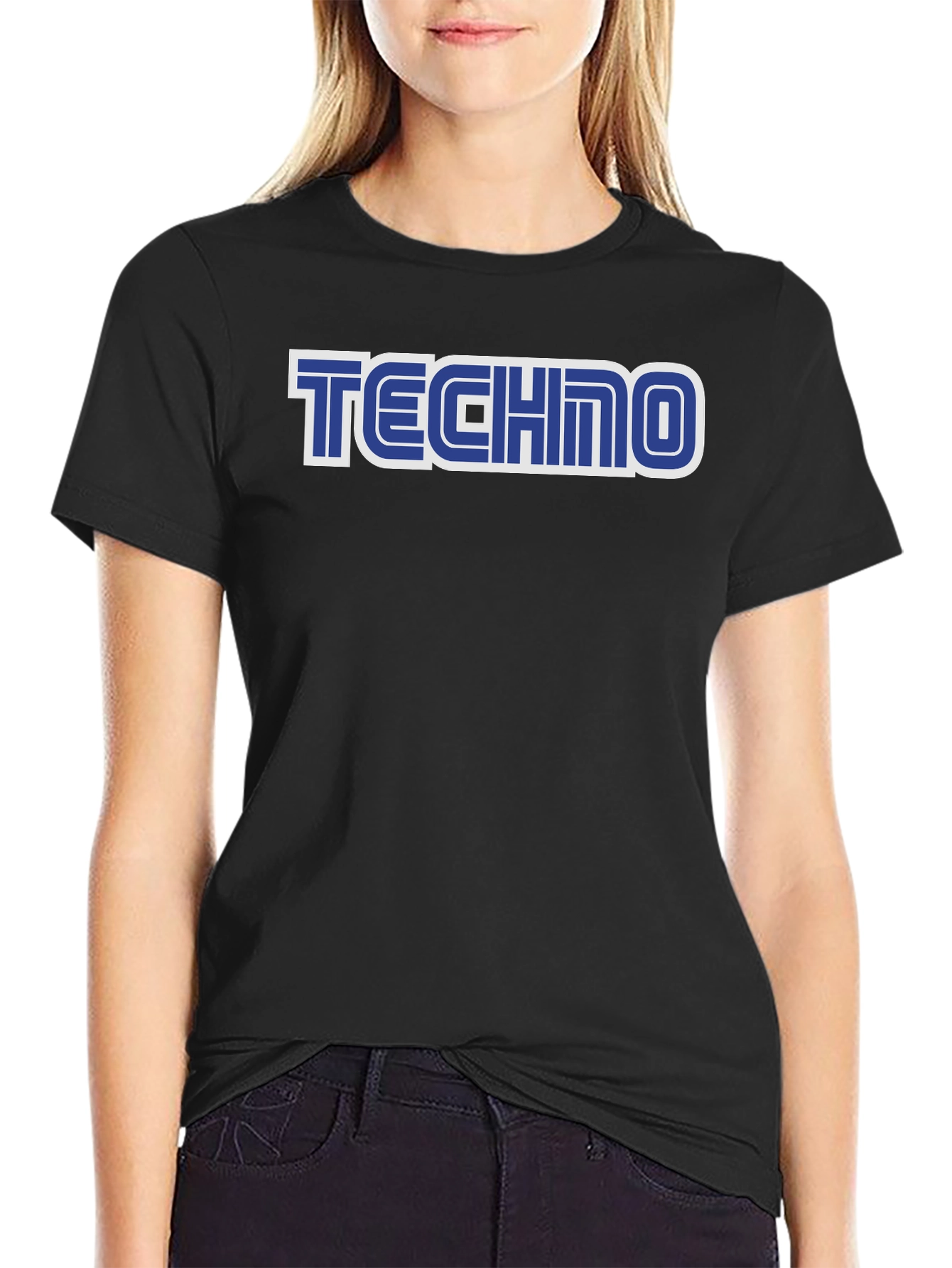 Retro Techno T-Shirt - Black Sega Style Tee