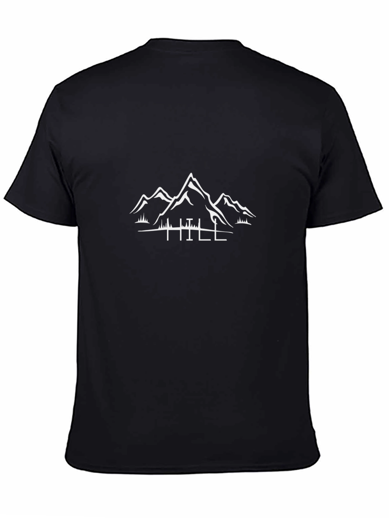 Mens Black Mountain Print Tee
