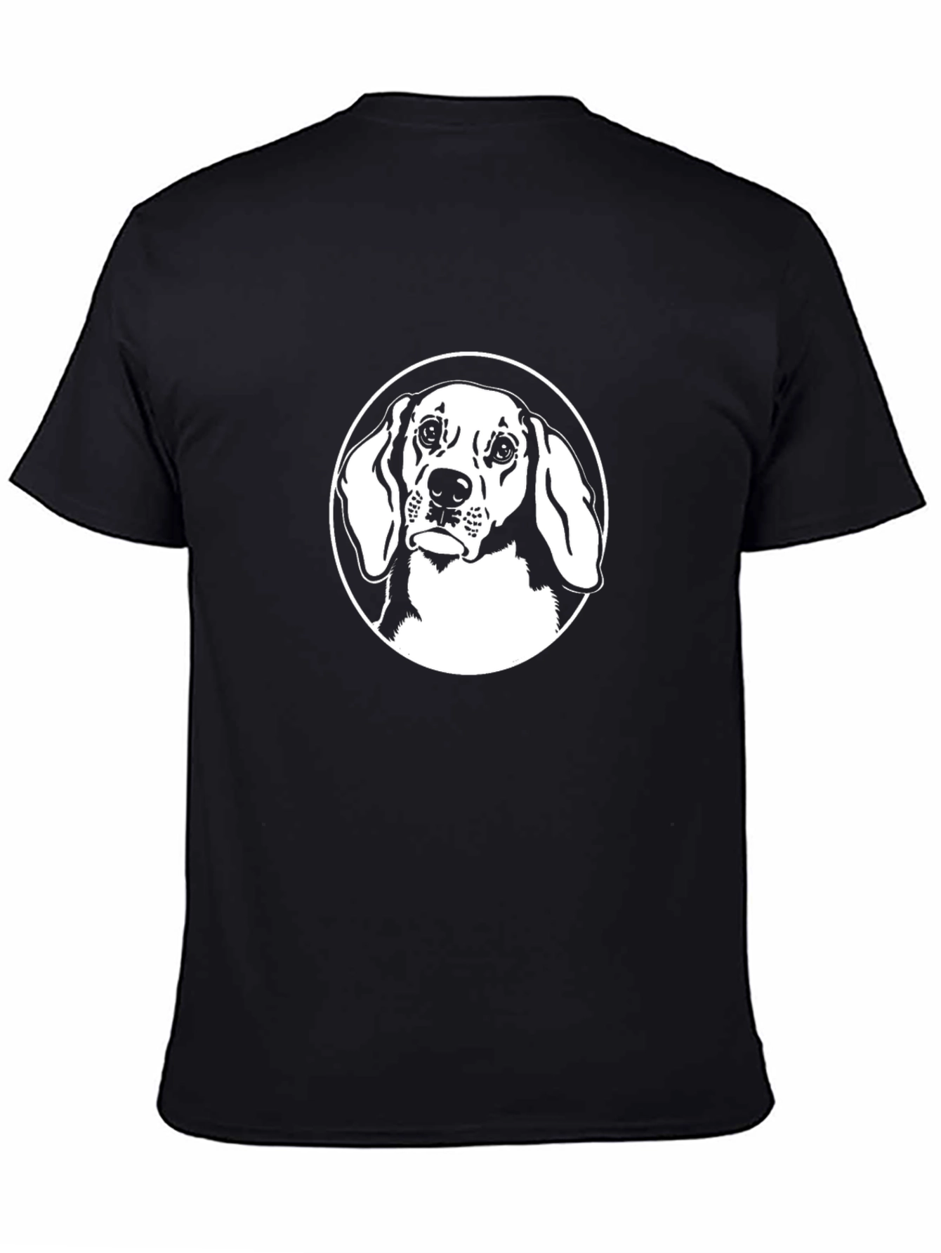 Dog Graphic Tee - Black Cotton T-Shirt