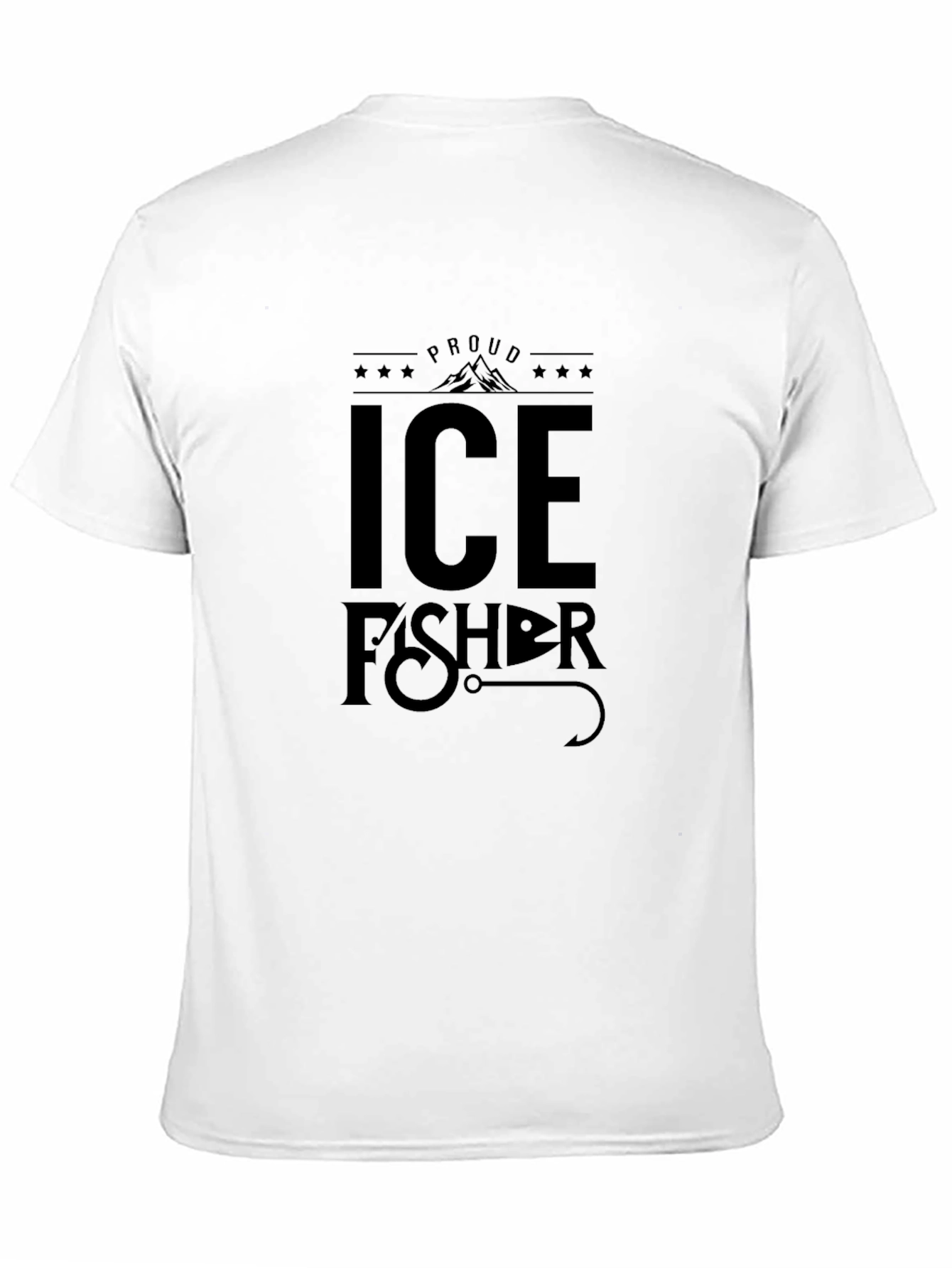 Ice Fisher Graphic Tee - Black Cotton T-Shirt