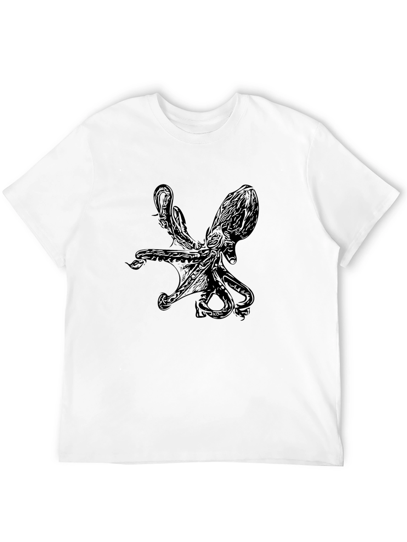 Black Octopus Graphic Tee - Kraken Design