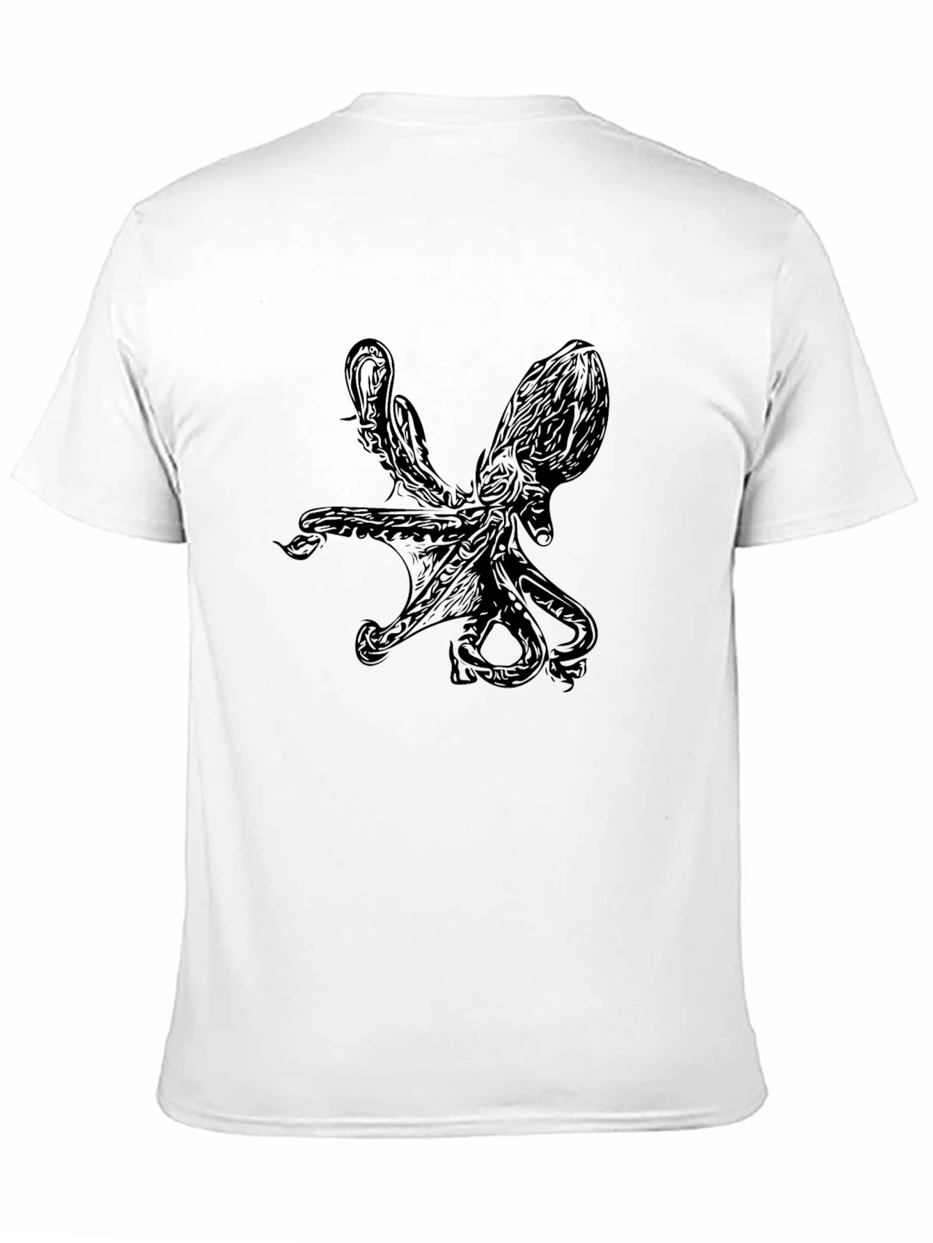 Black Octopus Graphic Tee - Kraken Design