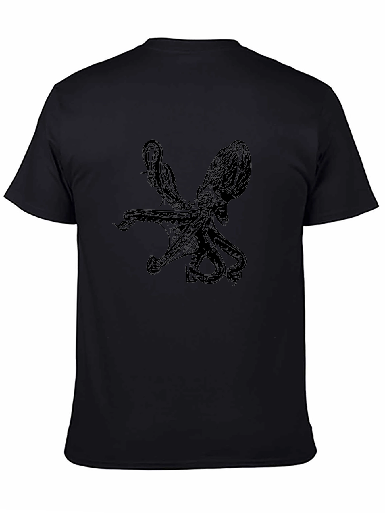 Black Octopus Graphic Tee - Kraken Design
