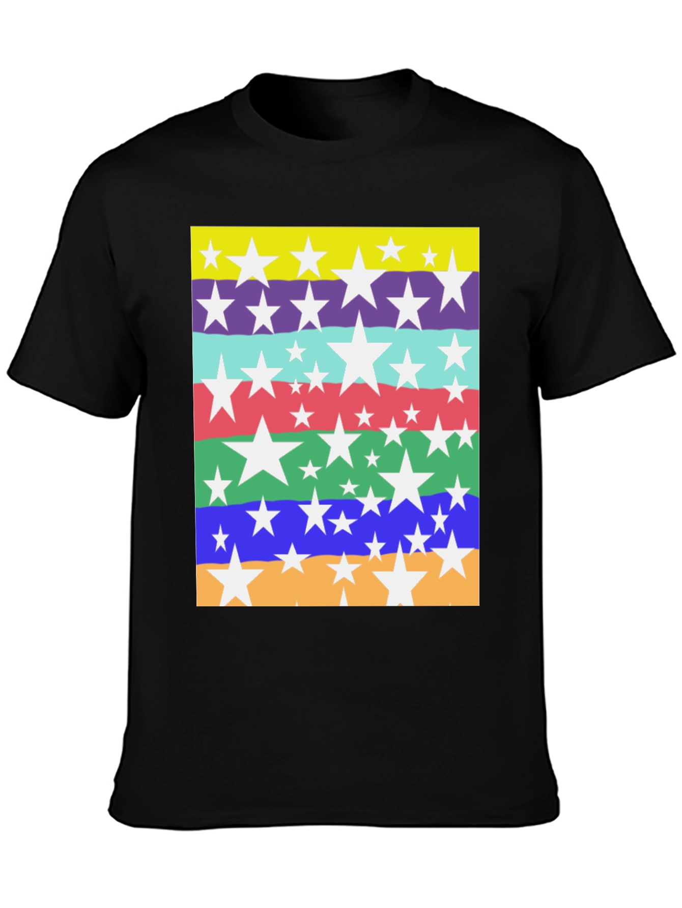 Star Striped Graphic Tee - Mens Casual Top