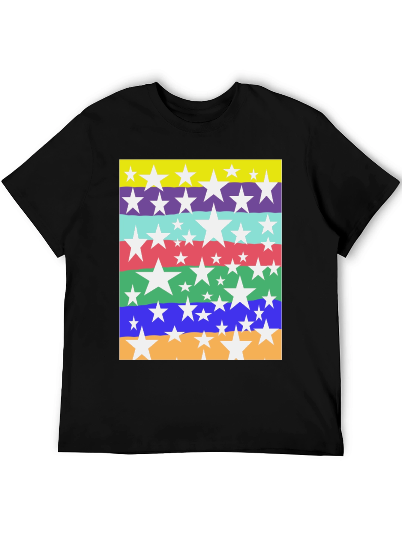 Star Striped Graphic Tee - Mens Casual Top