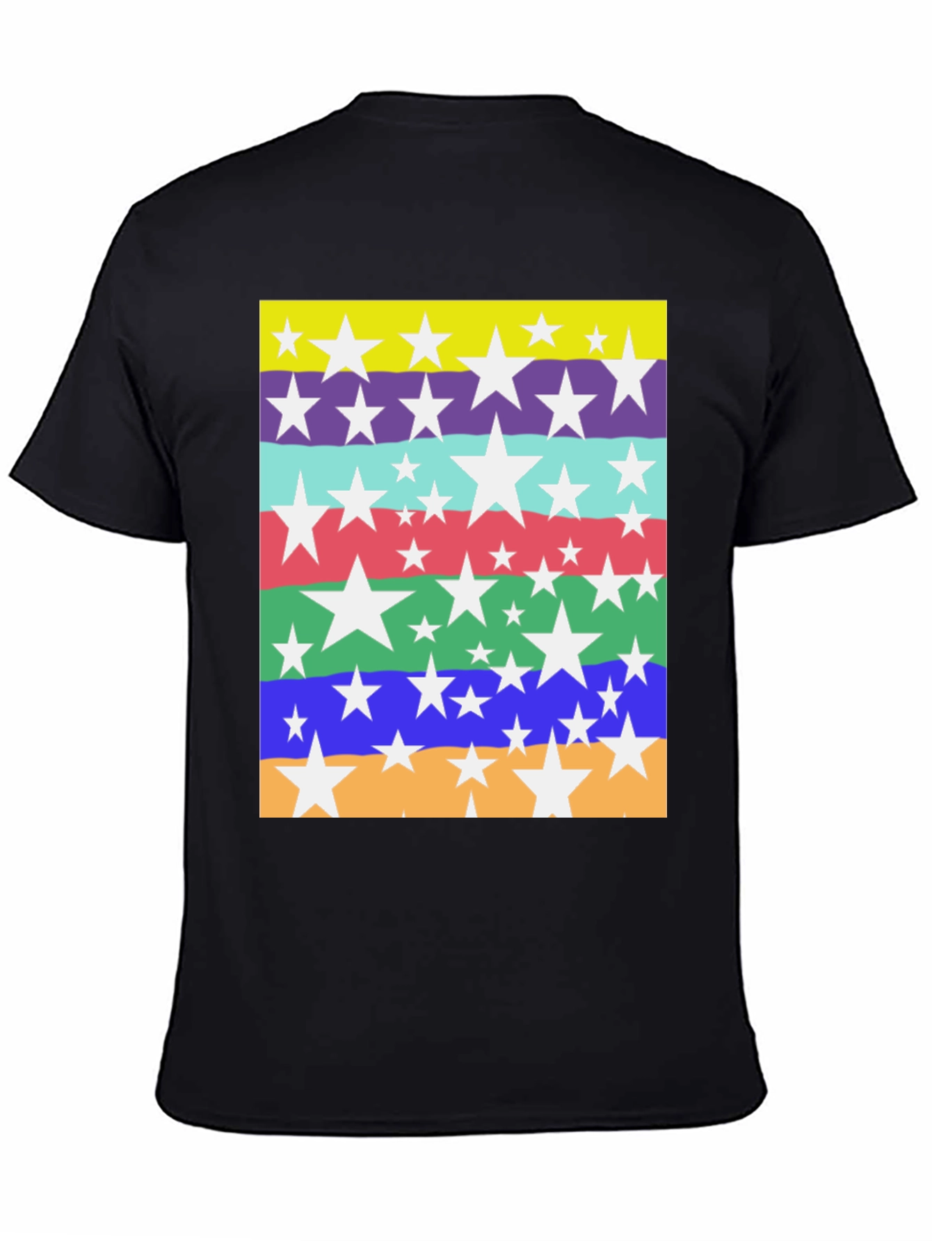 Star Striped Graphic Tee - Mens Casual Top