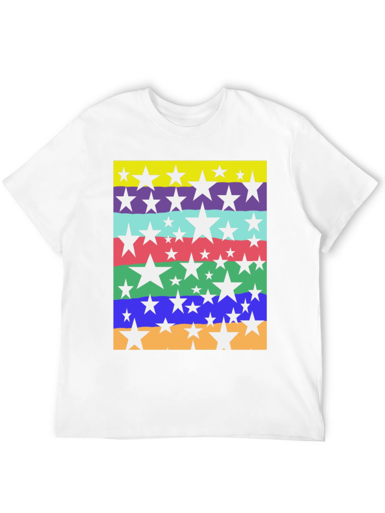 Star Striped Graphic Tee - Mens Casual Top