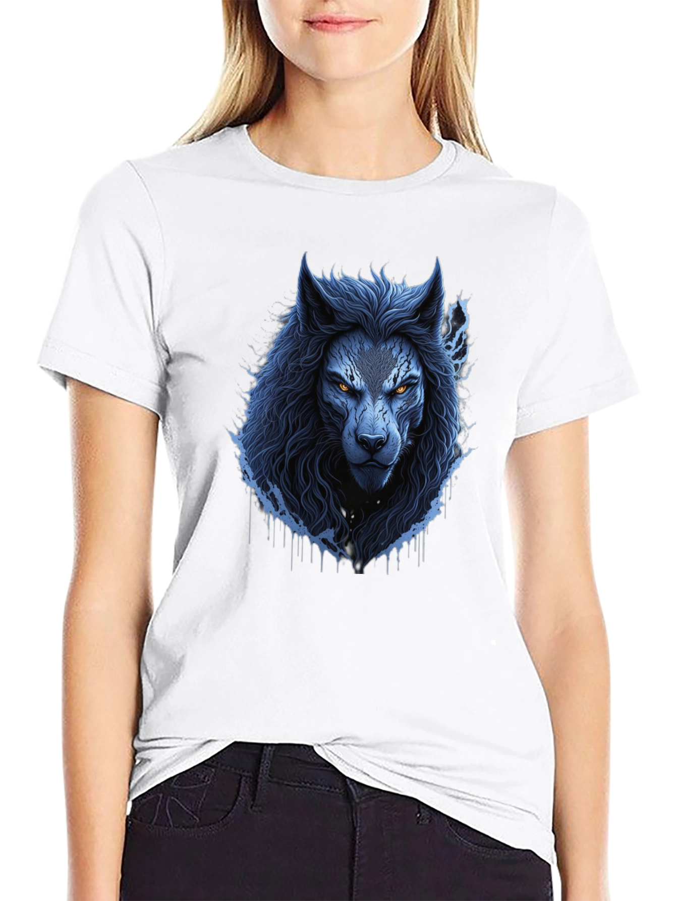 Mens Wolf Graphic Black T-Shirt